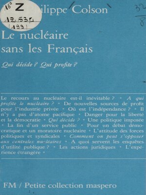 cover image of Le nucléaire sans les Français